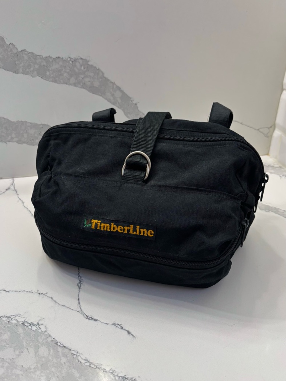 Vintage Timberline Black Zippered Utility Bike Bag with Front Pocket